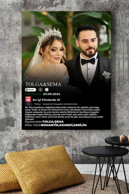Loveflix Temalı Özel Tasarım Kişiye Özel Kanvas Tablo