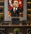 Atatürk Portresi Türk Bayraklı Modern Kanvas Tablo Atatürk portresi Türk bayraklı modern kanvas tablo