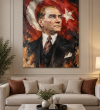 Atatürk Portresi Türk Bayraklı Modern Kanvas Tablo Atatürk portresi Türk bayraklı modern kanvas tablo