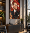 Atatürk Portresi Türk Bayraklı Modern Kanvas Tablo Atatürk portresi Türk bayraklı modern kanvas tablo