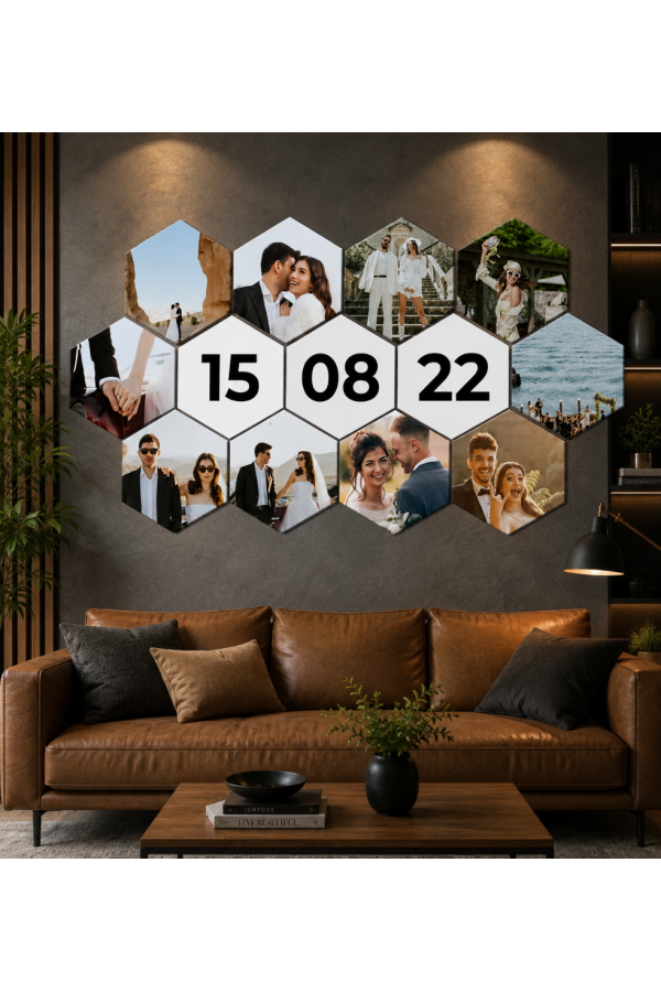 Altıgen 13 Parça Premium Kanvas Tablo Seti | Çok Parçalı Duvar Dekoru Altıgen 13 Parça Kişiye Özel Premium Kanvas Tablo Seti - Çok Parçalı Duvar Dekorasyonu