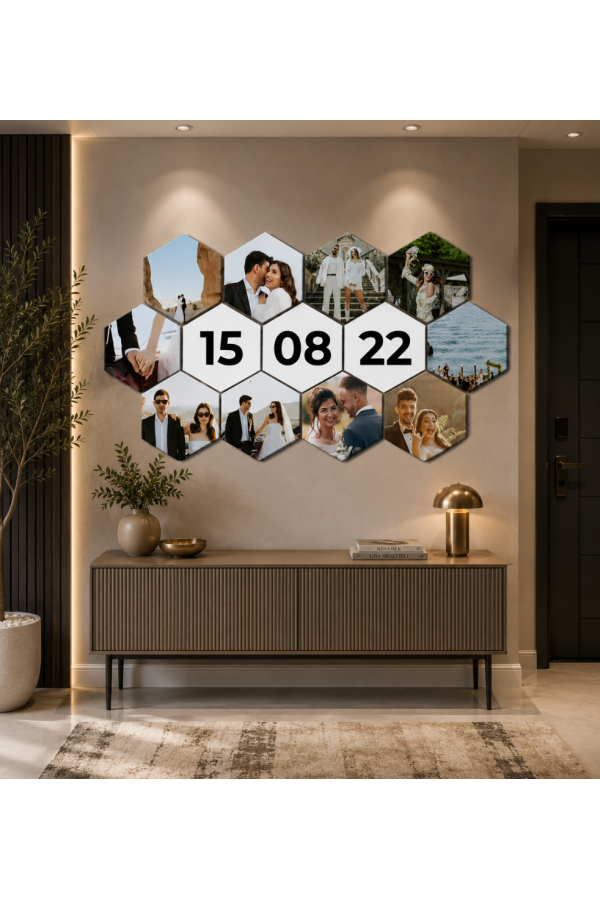 Altıgen 13 Parça Premium Kanvas Tablo Seti | Çok Parçalı Duvar Dekoru Altıgen 13 Parça Kişiye Özel Premium Kanvas Tablo Seti - Çok Parçalı Duvar Dekorasyonu