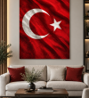 Türk Bayrağı Kırmızı Ay Yıldızlı Kanvas Tablo