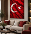 Türk Bayrağı Kırmızı Ay Yıldızlı Kanvas Tablo