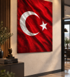 Türk Bayrağı Kırmızı Ay Yıldızlı Kanvas Tablo