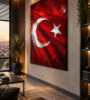 Kırmızı Türk Bayrağı Ay Yıldızlı Dokulu Kanvas Tablo Kırmızı Türk Bayrağı Ay Yıldızlı Dokulu Kanvas Tablo