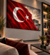 Atatürk Türk Bayrağı Anıtkabir Temalı Kanvas Tablo