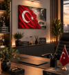 Türk Bayrağı Tarihi Portre ve Anıt Temalı Kanvas Tablo2