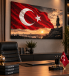 Atatürk Türk Bayrağı Gün Batımı Kanvas Tablo/tasarım