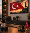Atatürk Türk Bayrağı Gün Batımı Kanvas Tablo/tasarım