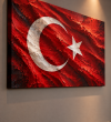 Dokulu Türk Bayrağı/Ay Yıldızlı/Kanvas Tablo