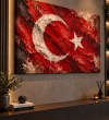 Kırmızı Dokulu Türk Bayrağı Ay Yıldızlı Kanvas Tablo1 Kırmızı Dokulu Türk Bayrağı Ay Yıldızlı Kanvas Tablo1