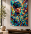 Renkli Atatürk Portresi Modern Kanvas Tablo4