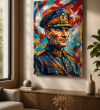 Renkli Atatürk Portresi Yağlı Boya Görünümlü Kanvas Tablo