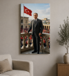 Renkli Atatürk Portresi Türk Bayraklı Kanvas Tablo2