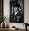 Kalpaklı Atatürk Siyah Beyaz Kanvas Tablo