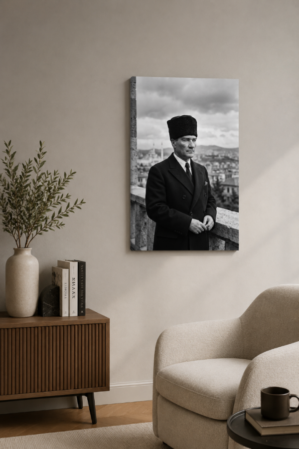 Siyah Beyaz Atatürk Portresi Modern Kanvas Tablo Siyah Beyaz Atatürk Portresi Modern Kanvas Tablo