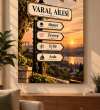 Gün Batımı Temalı Kişiye Özel Aile Tabelası – Aile İsimli Dekoratif Tablo