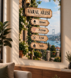 İstanbul Manzaralı Kişiye Özel Aile Tabelası – Aile İsimli Ahşap Tablo