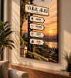 Gün Batımı Temalı Kişiye Özel Aile Tabelası – Aile İsimli Dekoratif Tablo